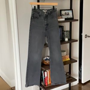 Levi’s Ribcage Flare Faded Black Jeans Size 27